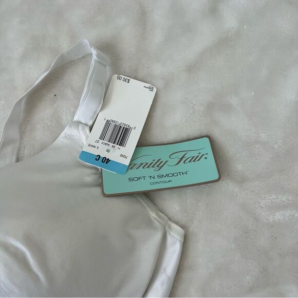 Vanity Fair Bra 40C nwt soft n smooth contour full coverage white - Picture 2 of 3